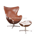 Arne Jacobsen réplique de chaise d&#39;œuf emblématique en cuir